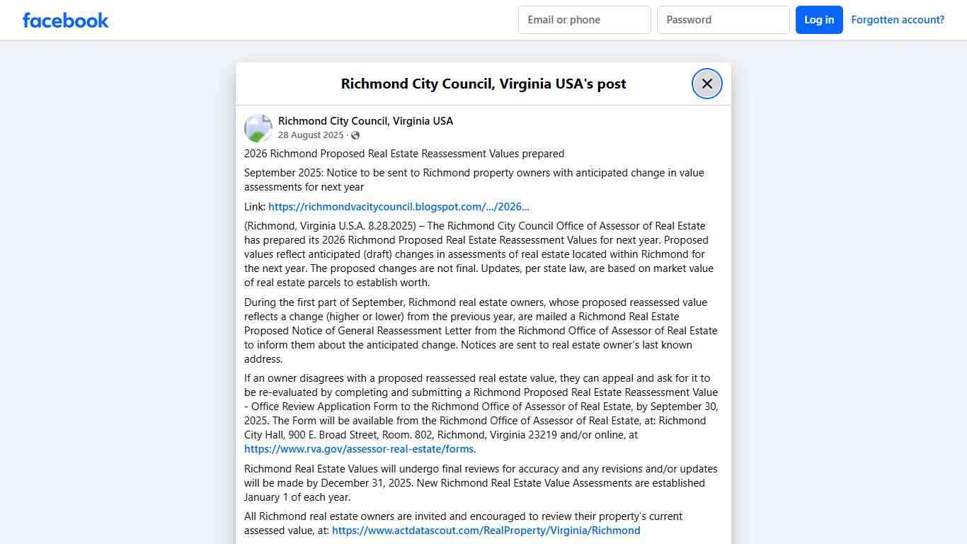 2026 Richmond... - Richmond City Council, Virginia USA Facebook